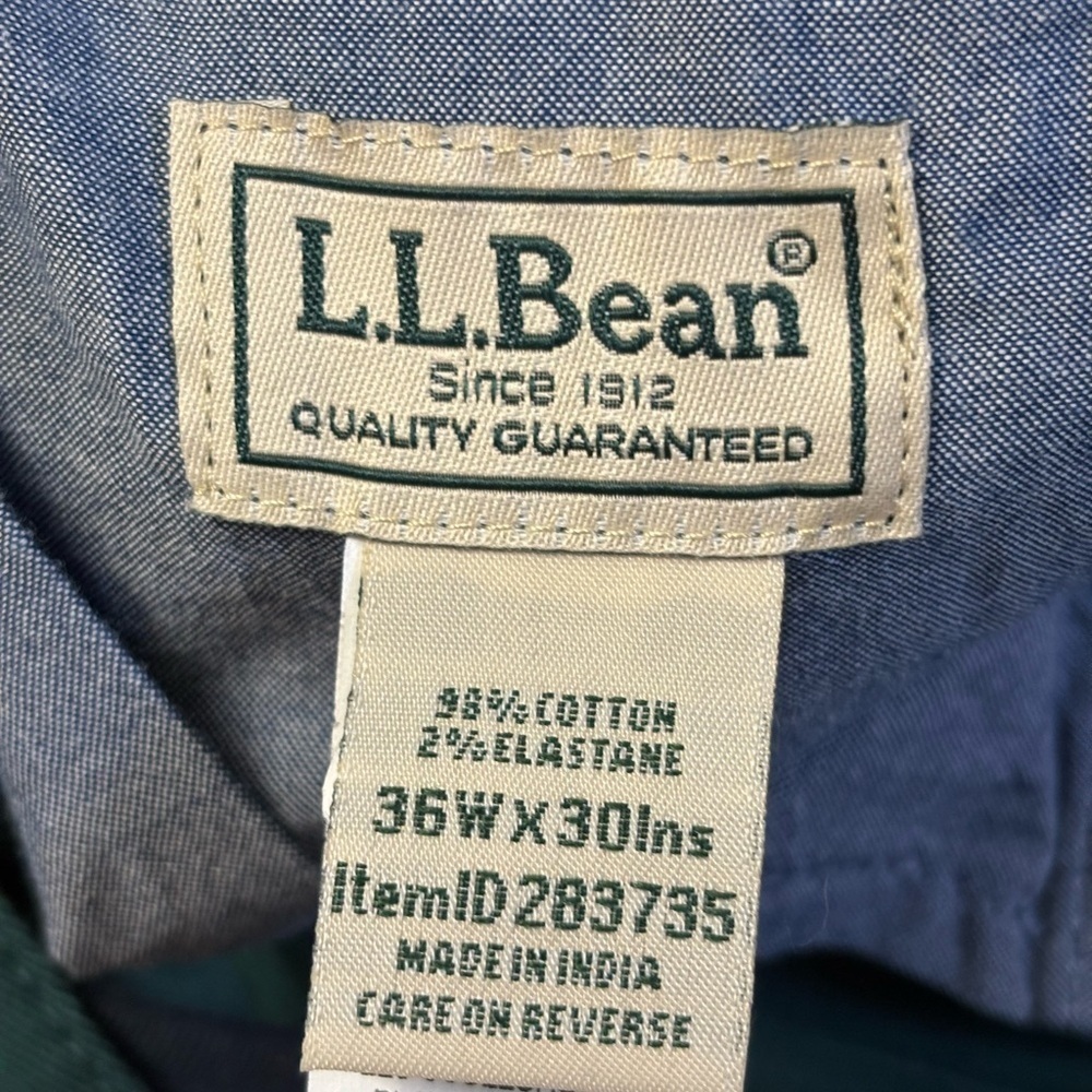 L.L Bean Mens Chino Pants size 36W x 30 - Picture 4 of 4